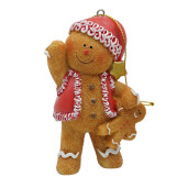 Set 4 ornamente brad Turta Dulce polirasina 6x4x9 cm