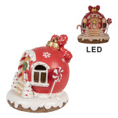 Decoratiune Craciun polirasina multicolora cu led 14x12x14 cm