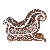 Sanie Craciun decorativa polirasina maro alba 20x12x15 cm