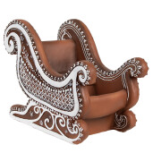 Sanie Craciun decorativa polirasina maro alba 20x12x15 cm