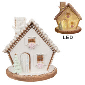 Casuta Turta Dulce polirasina multicolora cu led 17x16x17 cm