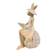 Figurina Iepuras Paste polirasina bej maro 10x9x17 cm