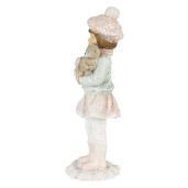 Figurina polirasina alb roz Fetita 11x7x21 cm
