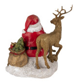 Figurina Mos Craciun cu Animale din polirasina 18 cm x 13 cm x 19 cm