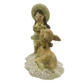Figurine Fetita si Caprioara polirasina 12x6x12 cm
