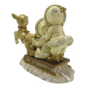 Figurine Fetite si Caprioara polirasina 16x7x12 cm