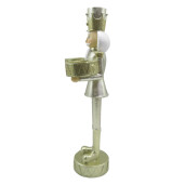 Figurina Spargatorul de Nuci cu suporturi lumanari argintiu auriu 12x8x28 cm