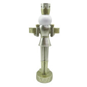 Figurina Spargatorul de Nuci cu suporturi lumanari argintiu auriu 12x8x28 cm