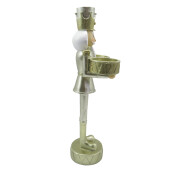 Figurina Spargatorul de Nuci cu suporturi lumanari argintiu auriu 12x8x28 cm
