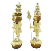 Set 2 figurine Spargatorul de Nuci polirasina bej maro 8x6x23 cm
