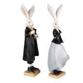 Set 2 figurine Iepurasi Paste polirasina multicolora (2) 14x12x47 / 14x12x47 cm