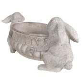 Ghiveci flori polirasina gri Iepurasi 43x18x19 cm