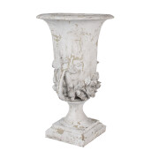 Ghiveci flori polirasina alb vintage  Ø 30x46 cm