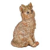 Figurina Pisicuta polirasina bej aurie 16x14x25 cm