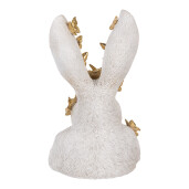 Figurina Iepuras Paste polirasina aurie alba 21x20x34 cm