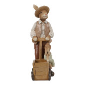 Figurina Iepurasi Paste polirasina bej maro 12x7x23 cm