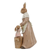 Figurina Iepurasi Paste polirasina bej maro 13x10x24 cm