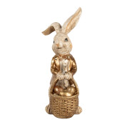 Figurina Iepuras Paste polirasina bej auriu 28x22x51 cm