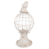Decoratiune Pasare polirasina gri vintage 12x7x14 cm