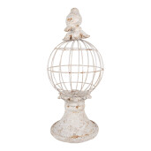 Decoratiune Pasare polirasina gri vintage 12x7x14 cm