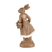 Figurina Iepuras Paste polirasina maro alba 18x9x39 cm