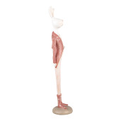 Figurina Iepuras Paste polirasina alba roz 4x4x22 cm