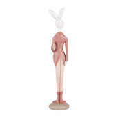 Figurina Iepuras Paste polirasina alba roz 4x4x22 cm
