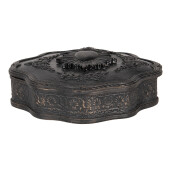 Caseta bijuterii polirasina neagra 12x11x4 cm