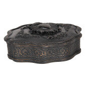 Caseta bijuterii polirasina neagra 12x11x4 cm