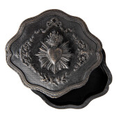 Caseta bijuterii polirasina neagra 12x11x4 cm