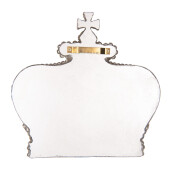Decoratiune perete Coroana polirasina argintie oglinda 25x6x24 cm