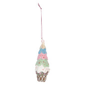 Ornament brad Craciun Inghetata polirasina multicolora Ø 5x13 cm