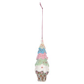 Ornament brad Craciun Inghetata polirasina multicolora Ø 5x13 cm