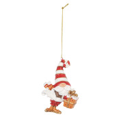 Set 4 ornamente brad Craciun Gnom polirasina multicolora 8x4x10 cm