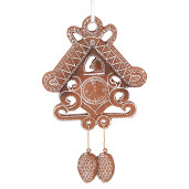 Decoratiune Craciun Ceas polirasina alba maro 12x2x18 cm