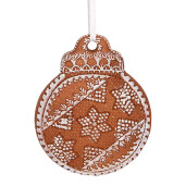 Set 2 ornamente brad Craciun polirasina alba maro 8x2x10 cm
