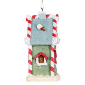Set 2 ornamente brad Craciun Casuta Turta Dulce polirasina multicolora 6x4x8 cm