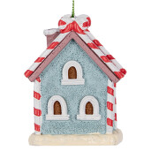 Set 2 ornamente brad Craciun Casuta Turta Dulce multicolora 6x4x8 cm