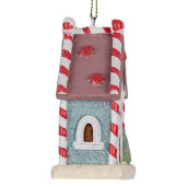 Set 2 ornamente brad Craciun Casuta Turta Dulce multicolora 6x4x8 cm