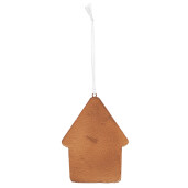 Set 2 ornamente brad Craciun Casuta Turta Dulce maro alba 8x1x10 cm