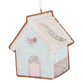Set 2 ornamente brad Craciun Casuta Turta Dulce multicolora 9x1x10 cm