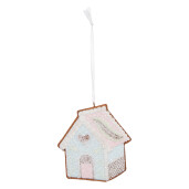Set 2 ornamente brad Craciun Casuta Turta Dulce multicolora 9x1x10 cm