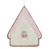 Set 2 ornamente brad Craciun Casuta Turta Dulce 9x1x10 cm
