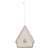 Set 2 ornamente brad Craciun Casuta Turta Dulce 9x1x10 cm