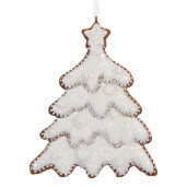 Set 2 ornamente polirasina alba maro Bradut Craciun 9x1x10 cm