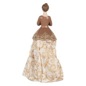 Figurina Femeie polirasina textil bej maro 8x7x23 cm