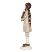 Figurina Baietel Craciun polirasina multicolora 8x8x30 cm