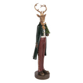 Figurina Craciun Ren polirasina multicolora 9x9x37 cm