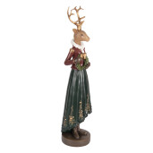 Figurina Craciun Ren polirasina multicolora 9x8x37 cm