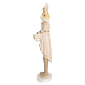 Figurina Iepuras Paste polirasina bej aurie 13x12x47 cm